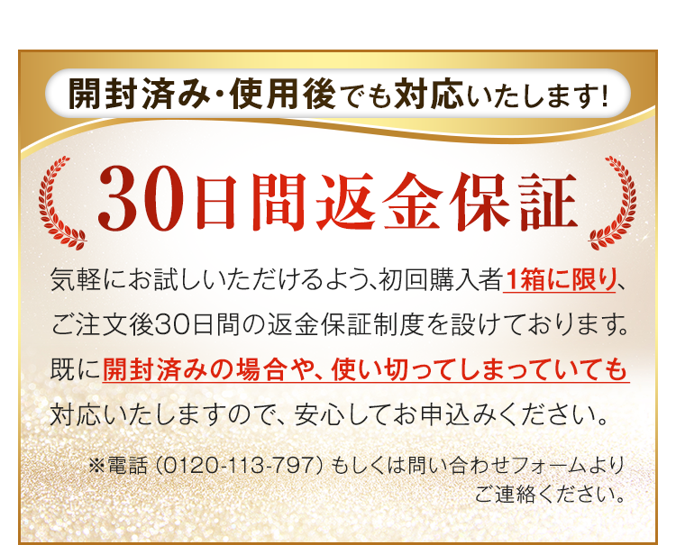 30日間返金保証