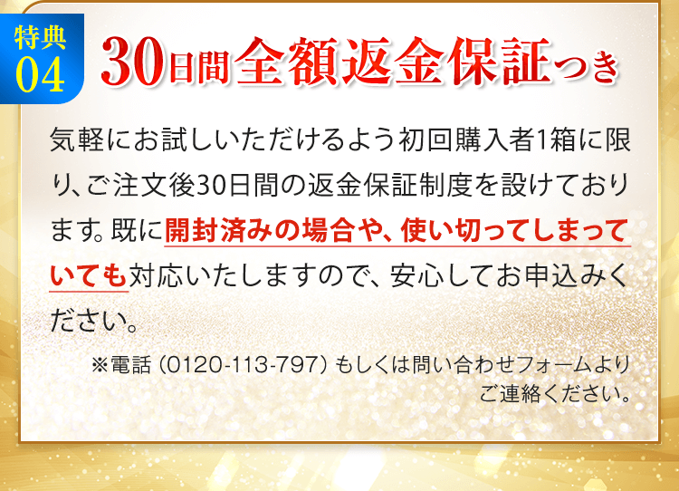 30日間全額返金保証つき