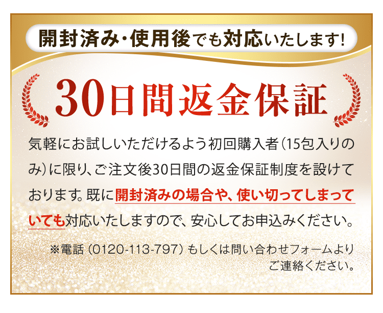 30日間返金保証