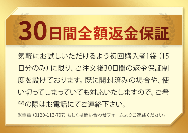 30日間全額返金保証